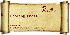 Rehling Anett névjegykártya