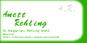 anett rehling business card